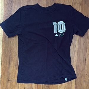 Messi Adidas Black Short Sleeve Tee with Graphic Design